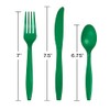 Trendware Emerald Green Plastic Assorted Cutlery, Serves 24