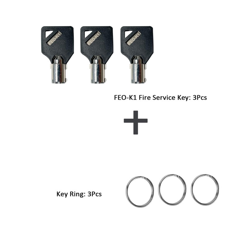 OTREE Elevator Key, FEO-K1 Fire Service Key Recall Reset Keys,Copper,Black/Silver,Pack