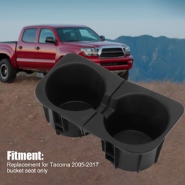 Cup Holder Insert,1 Pair Cup Holder Insert Center Console Cup Tray Non Slip Left Right Compatible with Tacoma 2005‑2017 Bucket Seat Only， OEM 66991‑04012