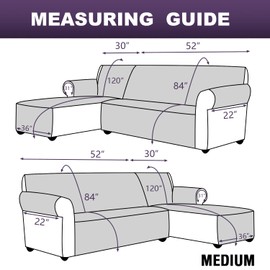 MEILLE MAISON L Shaped Sofa Cover for Dogs, 2-Piece Sectional Couch Cover Plus Chaise Lounge Cover with Straps, Reversible Water Resistant Furniture Protector Cover (Large, Chocolate) (LKL2PDMC3)