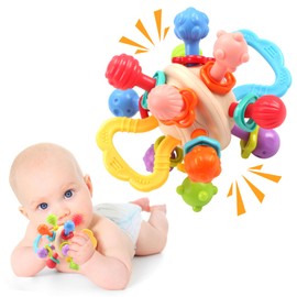Rayouth Baby Sensory Teething Toys, Baby Rattles Toys for 0-12 Month, Teethers Montessori Toys for Infant Newborn Boys Girls 3 6 9 12 18 Months 1 Year Old, Toddler Educational Development Gifts