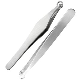 WOONEKY 2Pcs Stainless Steel Nose Hair Clippers Precision Tweezers Reusable Nose Hair Trimmers for Men and Women for Personal Grooming