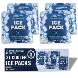 Rapid Performance Reusable Ice Packs for Coolers or Lunch Box | 4 Pack | Cold for Up to 12 Hours | Ice Packs for Cooler, Long Lasting for Camping, Beach
