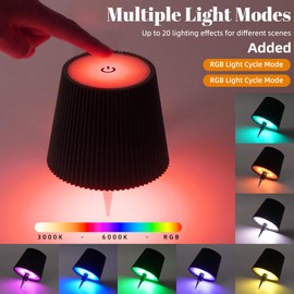 YANHUIUX Wireless Bottle Lamp, RGB Modes & 3 Color Wine Bottle Lights with 2800 mAh Battery, Touch Dimming Wireless lamp, Portable Rechargeable LED Desk Lamp for Bedroom, Restaurant, Bar (1PCS)