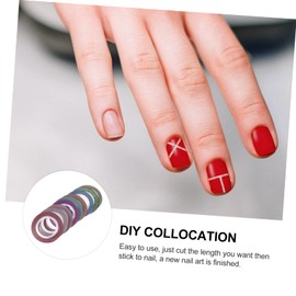 WOONEKY 28 Rolls Shiny Nail Decals Stick Nails for Women Line Diy Manicure Tool