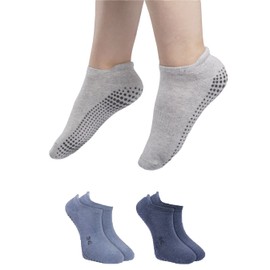 RØDER 2 Pairs of Stopper Socks for Men and Women, Yoga Socks, Non-Slip Socks, ABS Socks, House Socks with Nubs, Stopper Socks for Men, Jeans Blue/Light Blue
