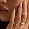 Kakonia Gold Rings for Women 5PCS Stackable 14K Gold Plated