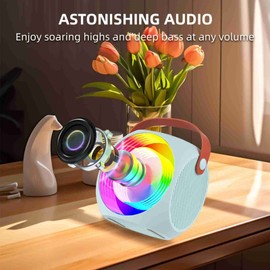 Wireless Speaker Portable Stable BT Connection Karaoke Speaker with Dual Microphone