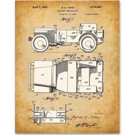 Vintage Willys Jeep - 11x14 Unframed Patent Print - Makes a Great Man Cave Decor and Gift Under $15 for Jeep Owners and Enthusiasts