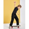 Haloumoning Boys Baggy Cargo Pants Casual Loose Fit Parachute Pant