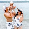 IFFEI Mommy and Me Family Matching Swimsuits Coconut Tree Printed