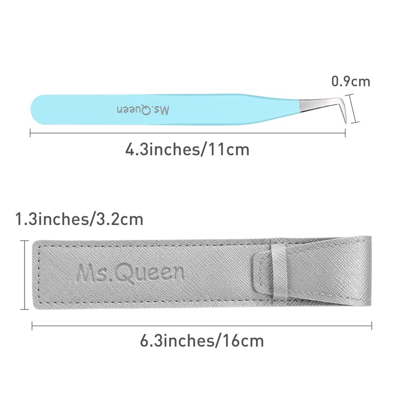 Ms.Queen Volume Tweezers For Eyelash Extensions, Fiber Tip Grip Lash