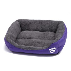 OUYUNKKA Dog Bed (S, 43 x 32 cm) Square Purple Dog Sofa for Medium and Small Dogs and Cats, Fluffy Soft Cat Bed, Cat Cushion, Dog Bed for French Bulldog