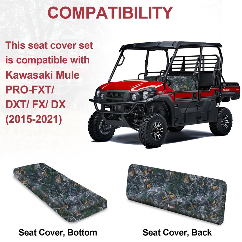 StarknightMT UTV Mule Pro Seat Covers 1680D Compatible with Kawasaki