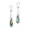 AeraVida Elegantly Long Teardrop with Inlaid Abalone Shell .925 Sterling
