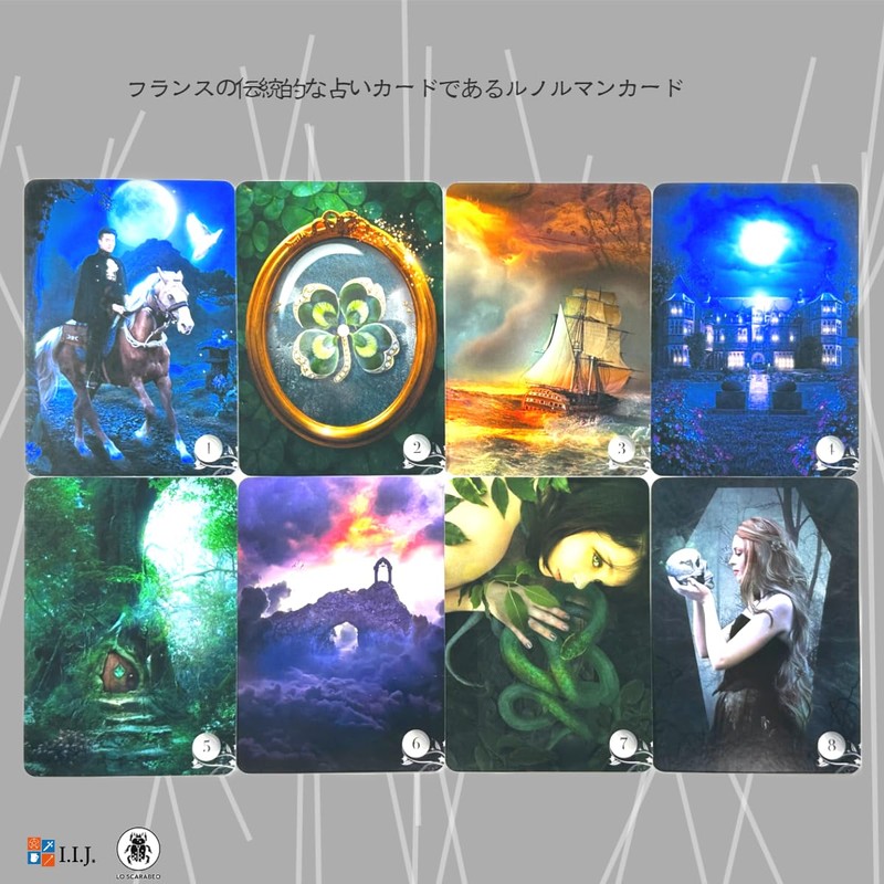 I.I.J De La Nuit Lenormand Oracle Cards, Divination, Japanese Instruction