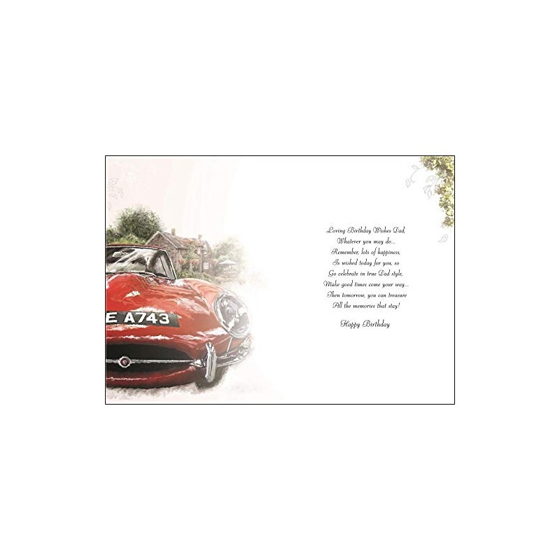 Dad Red Car Birthday Card
