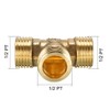 sourcing map Brass Tee Pipe Fitting 1/2 PT Male Thread