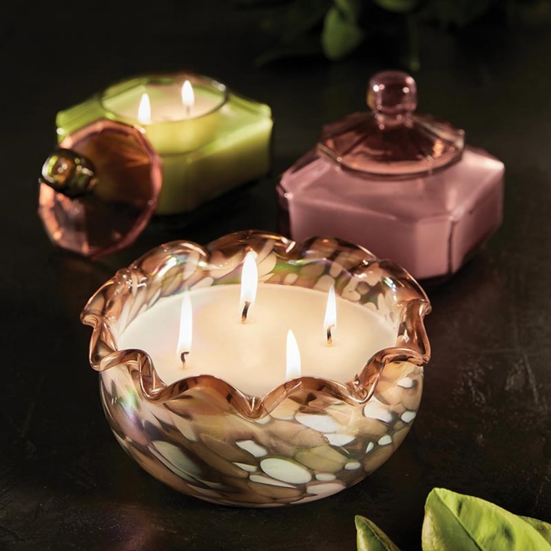 47th & Main Scented Candles Ruffle Glass Candle, 7" Dia