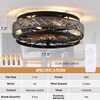 SHIHOT 18" Crystal Ceiling Fans with Lights and Remote, Modern