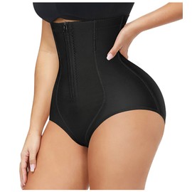 Gotoly Women Butt Lifter Shapewear Panties Waist Trainer Body Shaper Hi-Waist Double Tummy Control Slim Panty (Black, XX-Large)
