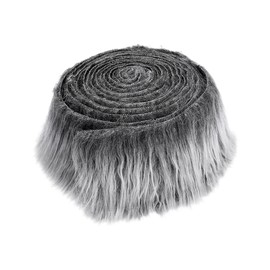 kowaku Faux Fur Fabric Fuzzy DIY Crafts Shaggy Fur Fabric Artificial Fabric for Costume Decoration Clothing Dwarf Decoration Party, White Color Grey