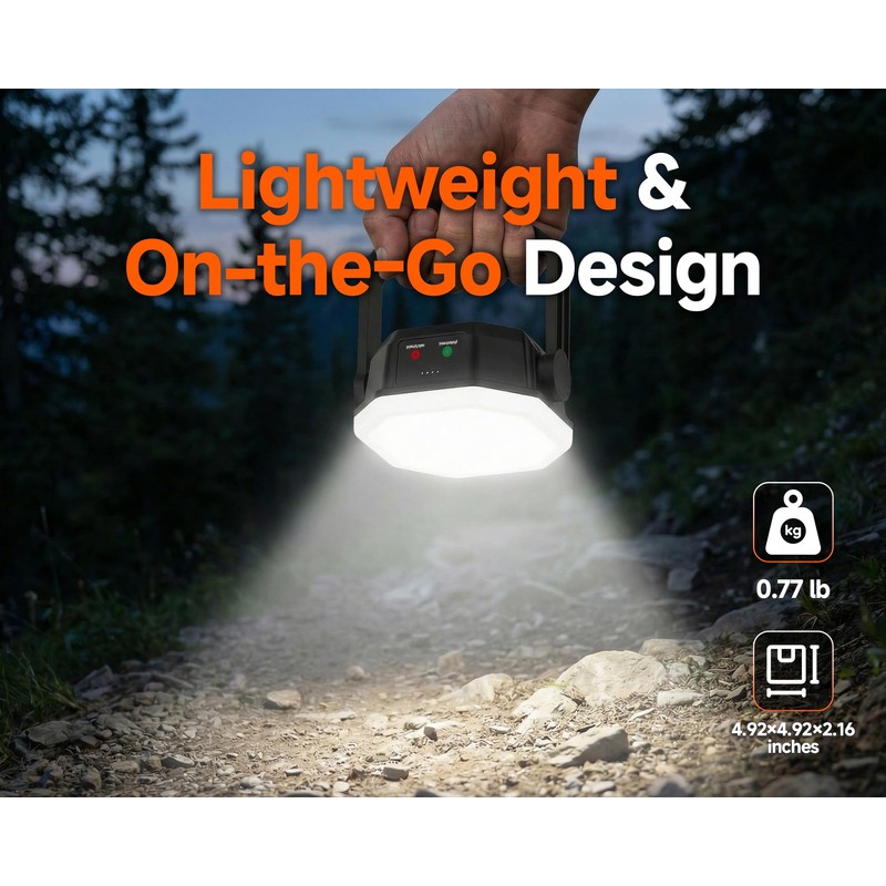 4000LM Rechargeable Hanging Camping Lantern with Magnet and 1/4"-20 UNC