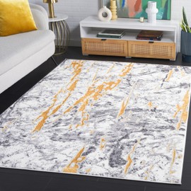 Safavieh Amelia Collection Area Rug - 5'3" x 7'6", Ivory & Gold, Modern Abstract Design, Non-Shedding & Easy Care, Ideal for High Traffic Areas in Living Room, Bedroom, Dining (ALA716A-5)