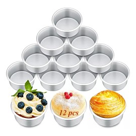 Molde Pastelero Redondo Para Repostería De Aluminio 12piezas