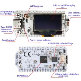 Geekstory 915MHz ESP32 LoRa Development Board V3 SX1262 ESP32 LoRa V3 with OLED Display + LoRa 32 V3 Housing + LoRa Antenna for Arduino LoraWan IOT Internet, Not Compatible with LoRa V2 (Pack of 2)