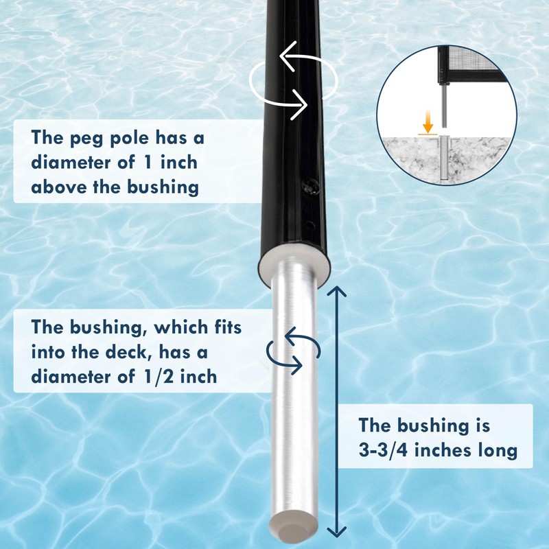 ALLSAFE Pool Fence Replacement Pole – 4ft Peg Pole for