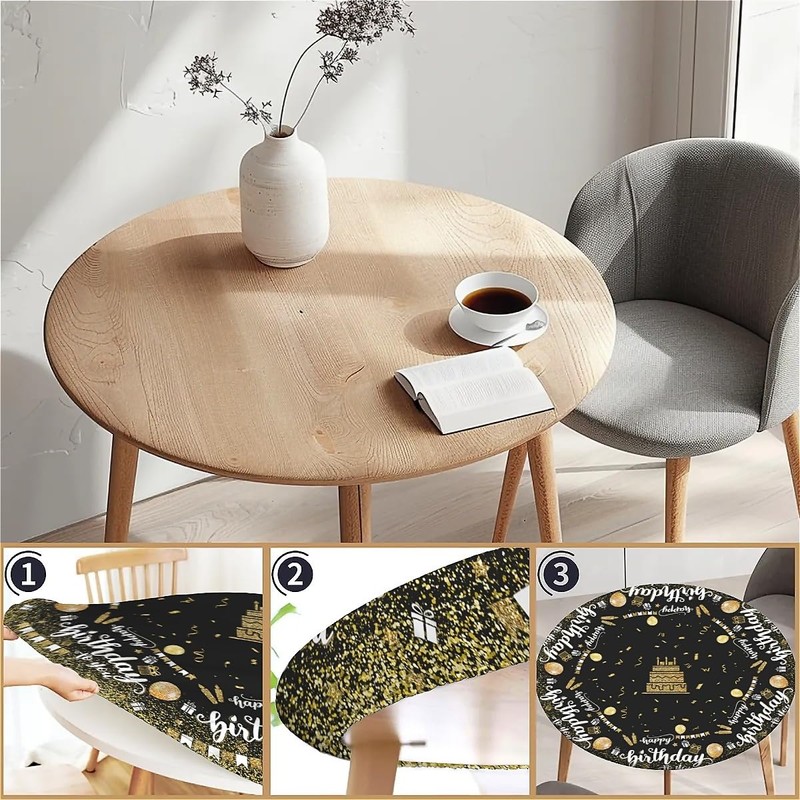 Outdoor Round Tablecloth with Elastic Band 36 In-90cm Elastic Garden