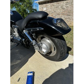 EACCESSORIES EA Curved License Plate Relocation Holder Bracket for Honda VTX 1300 2003-2009 - Shock Bolt/Spool Tag Mount - Lightweight, Highly Durable, Rustproof