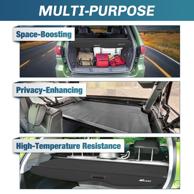 Nilight Trunk Cargo Cover for Jeep Grand Cherokee Accessories 2011-2021,