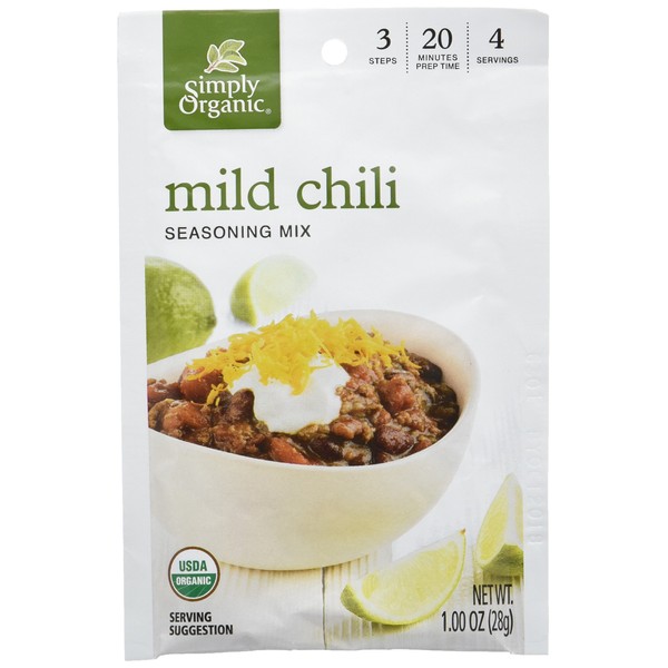 Simply Organic mezcla de condimentos de chile suave, orgánico, paquetes de 1 onza (paquete de 12)