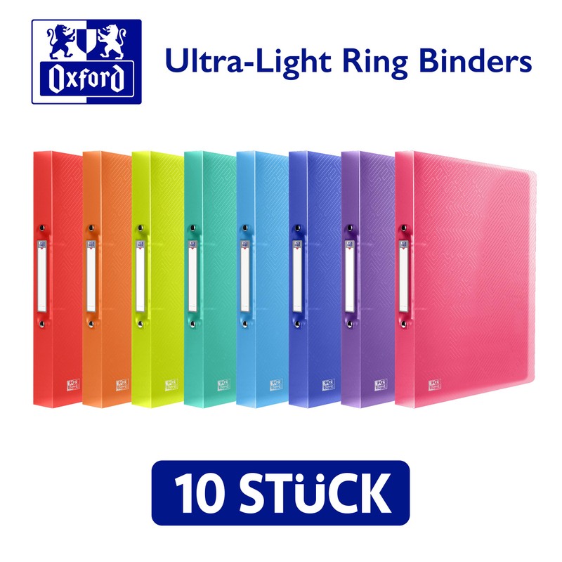 Oxford 10 x A4 2cm 2 Ring Binder Plastic 8