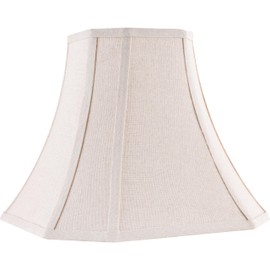 JERHOUS Beige Square Cut Corner Bell Lamp Shade Medium Lampshade 6.5``Top×13``Bottom×10.6``Hight(Spider) Rustic Lamp Shade for Table & Floor Lamp - Lampshade Replacement