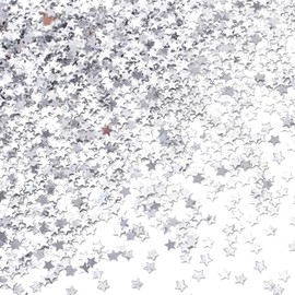 PAGOW 50g/1.76oz Tiny Star Glitter, 3 mm PVC Star Shaped Confetti for Table