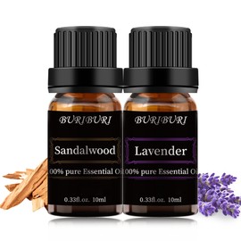 Lavender and Sandalwood Essential Oil, 100% Pure, Undiluted, Natural, Organic Aromatherapy Essential Oils Gift Set, 10MLx2