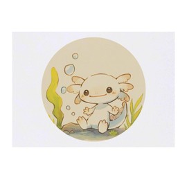 'Cute Axolotl Sitting Underwater' Temporary Tattoo - Water Resistant, Skin-Safe, Non-Toxic Transfer (TO00082689)