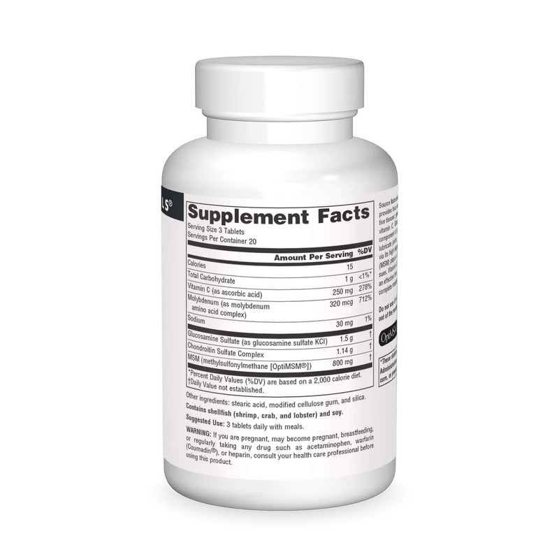 Source Naturals Glucosamine Chondroitin Complex with MSM, 60 Tablets