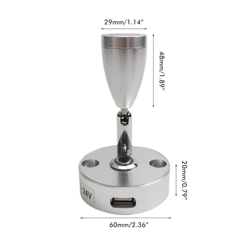 DC12V-24V Reading Lamp RV Boat LED Bedside Lamp 3 Colors