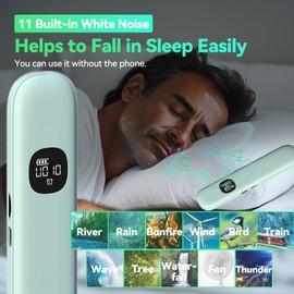 HALCONTORNO Under Pillow Speaker Bluetooth for Sleeping - Bone Conduction Pillow Speaker with 11 Built-in White Noise, 400mAh Portable Silent Sleep Bar, Auto Timer, Memory Card Compatibility (Green)