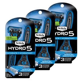Schick Hydro 5 Disposable Razors for Men with Flip Beard Trimmer, 9 Count (Pack of 1)