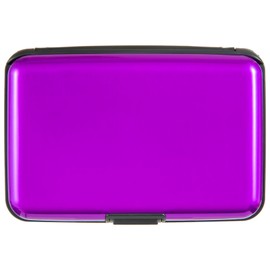 Kaabao Credit Card Holder Small RFID Blocking Wallet Business Metal Slim Mini Aluminum Hard Case for Women Men, Vibrant Purple, small, Minimalist, Compact, American