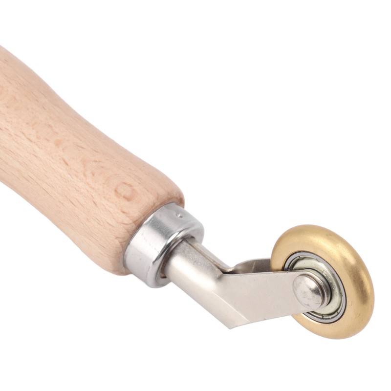 40mm Silicone Seam Roller Dual Use Brass Wheel Wood Handle