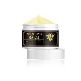 Crema hidratante de miel y grasa de vaca mujeres Blsamo de sebo de res alimentado con pasto con crema hidratante 30g