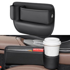 Srvauyea Aufbewahrungsbox für Autositz, Auto Seiten Taschen Organizer, Autositz Lückenfüller Organizer, Auto Sitz Aufbewahrungsbox mit Getränkehalter für Handys, Geldbörse, Karten, Münz