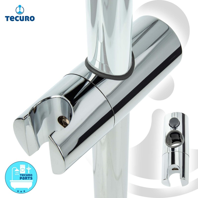 tecuro Gleiter Schieber Brausehalter für Wandstange 18 mm verchromt