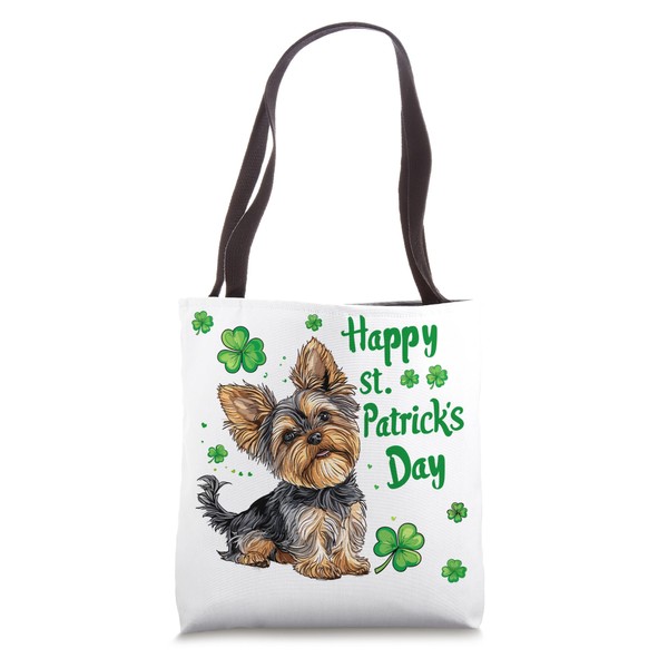 Happy St Patrick's Day Yorkie Dog Lover Yorkshire Terrier Tote